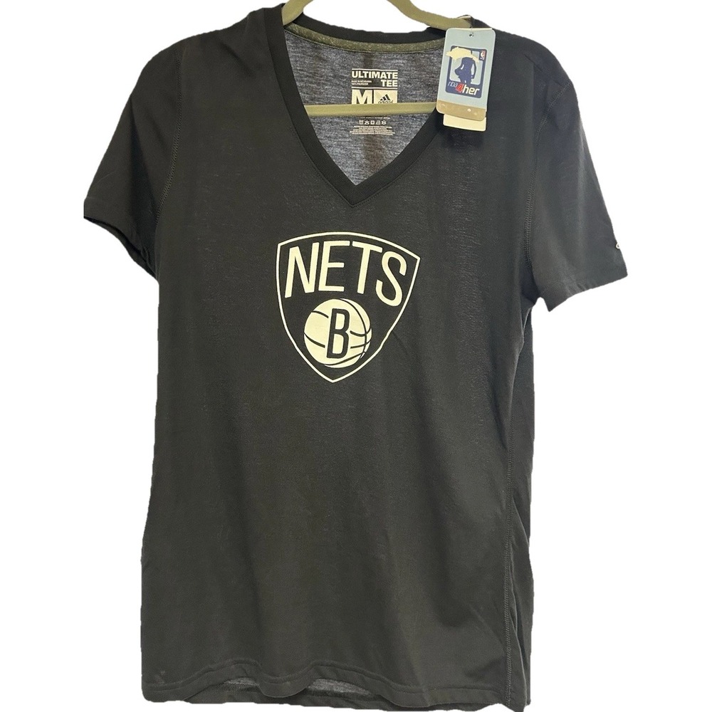 Women's  Brooklyn Nets  Basketball  T Shirt Tee‎ Nets Ladies Medium Black/White